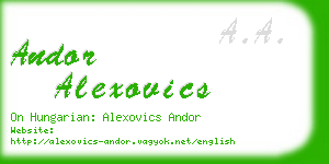 andor alexovics business card